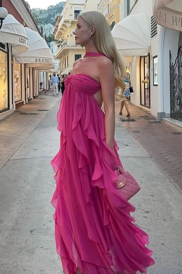 Beautiful A Line Sweetheart White Long Prom Dress with Ruffles Split Front - Image 21