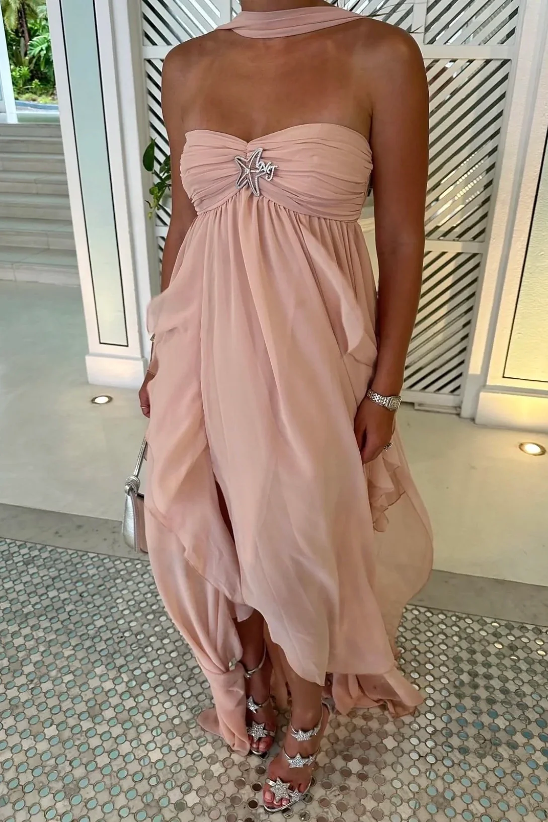 Beautiful A Line Sweetheart White Long Prom Dress with Ruffles Split Front - Image 8