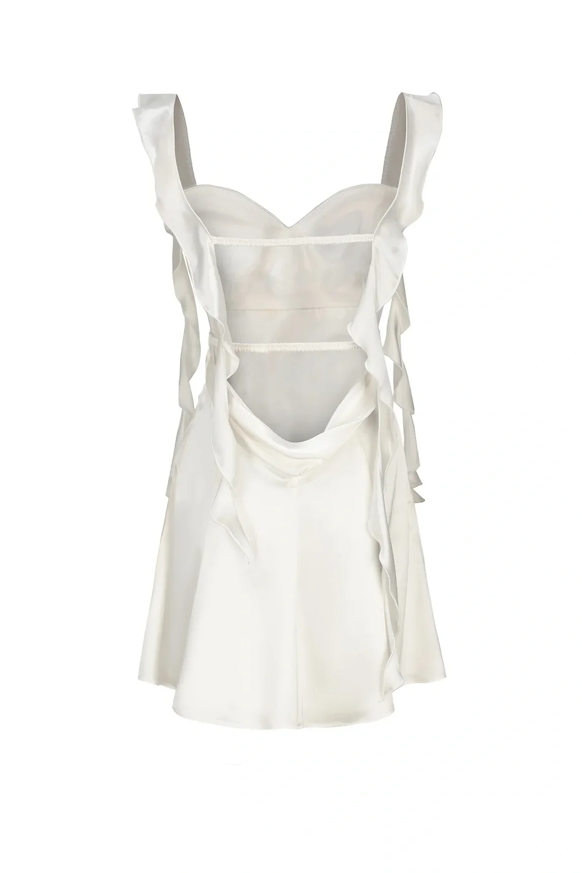 Blush Pink Ruffle Strap Mini Homecoming Dress with Side Cutouts - Image 14