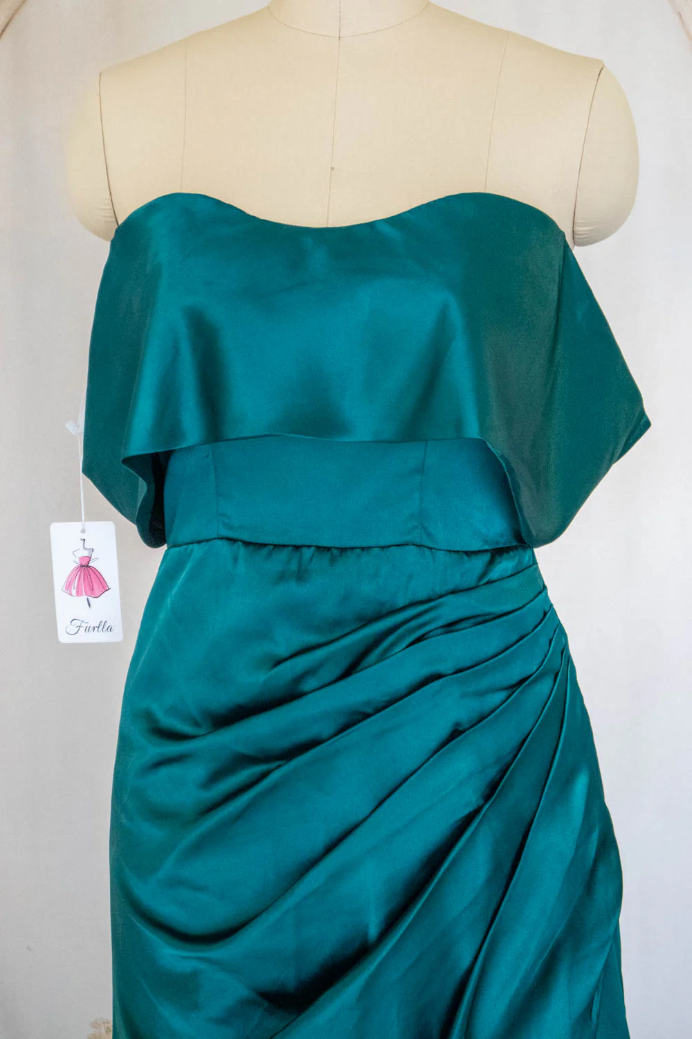 Charming Mermaid Strapless Green Long Prom Dress with Split Front - Image 4