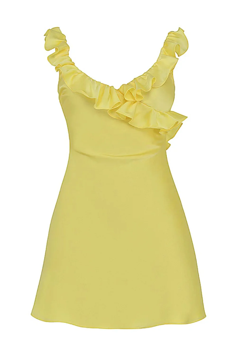 Chic Sheath V Neck Yellow Short Homecoming Dress with Ruffles - Image 6