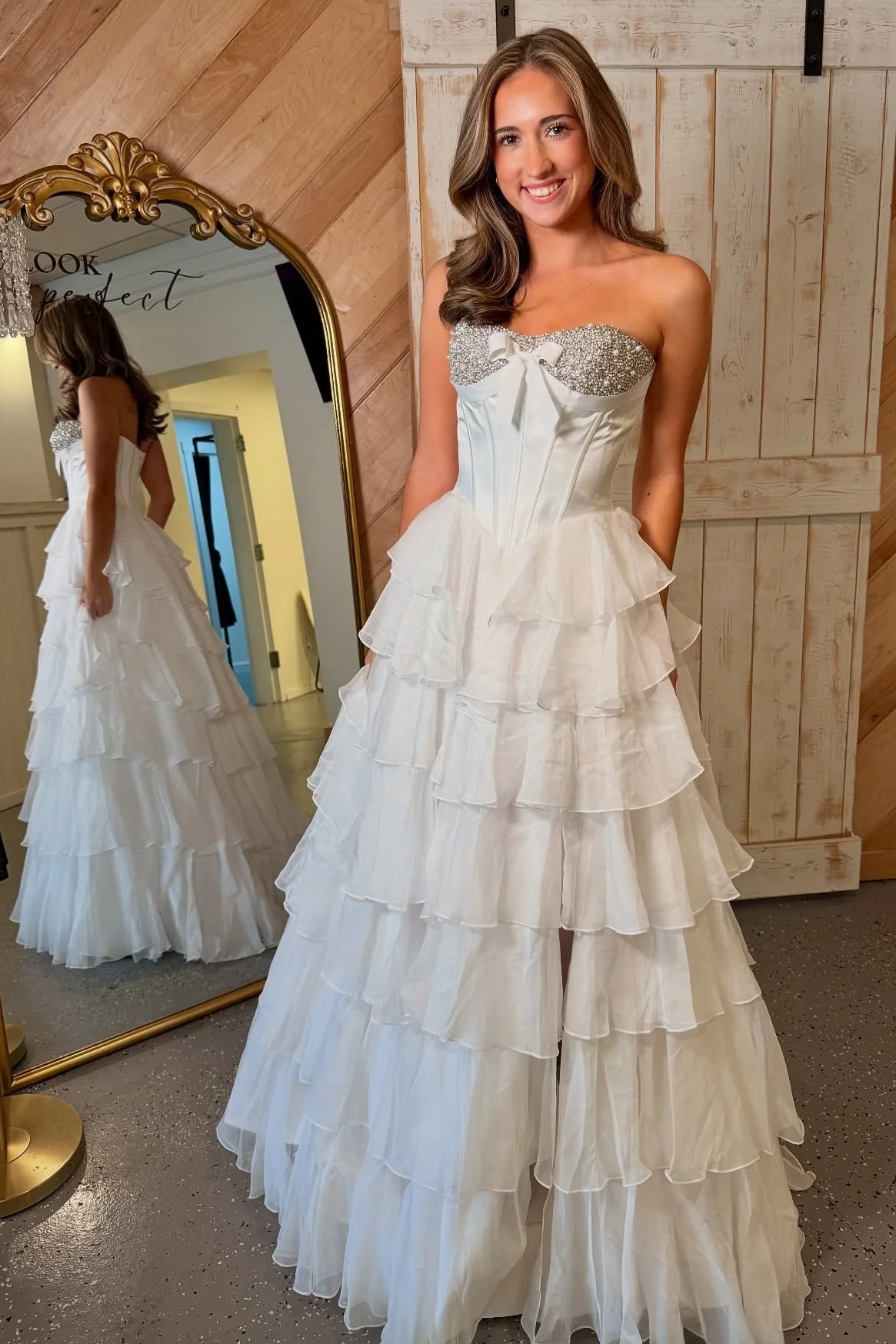 Cute A Line Sweetheart Pink Corset Prom Dress with Beading Ruffles - Image 8