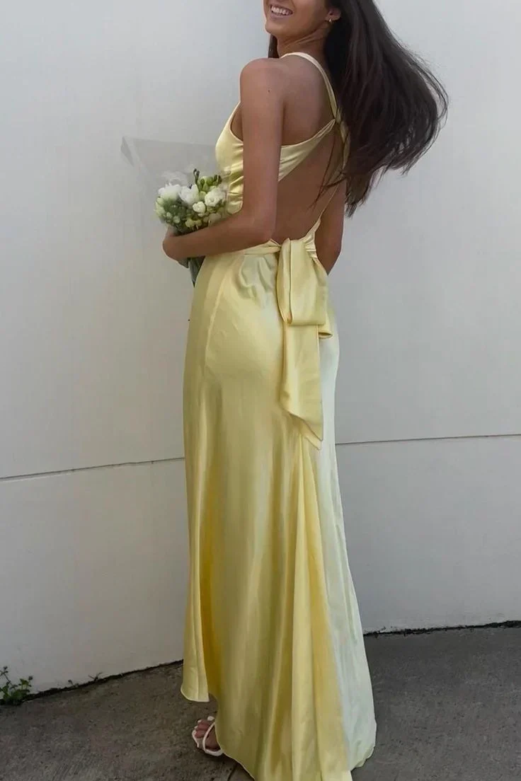 Stylish Sheath V Neck Green Long Party Dress with Open Back Bowknot - Image 15