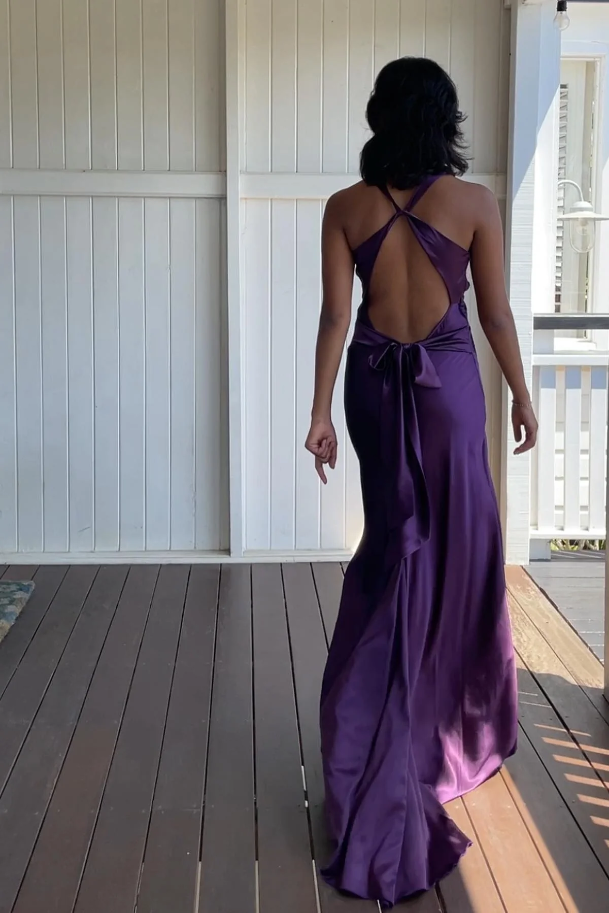 Stylish Sheath V Neck Green Long Party Dress with Open Back Bowknot - Image 8