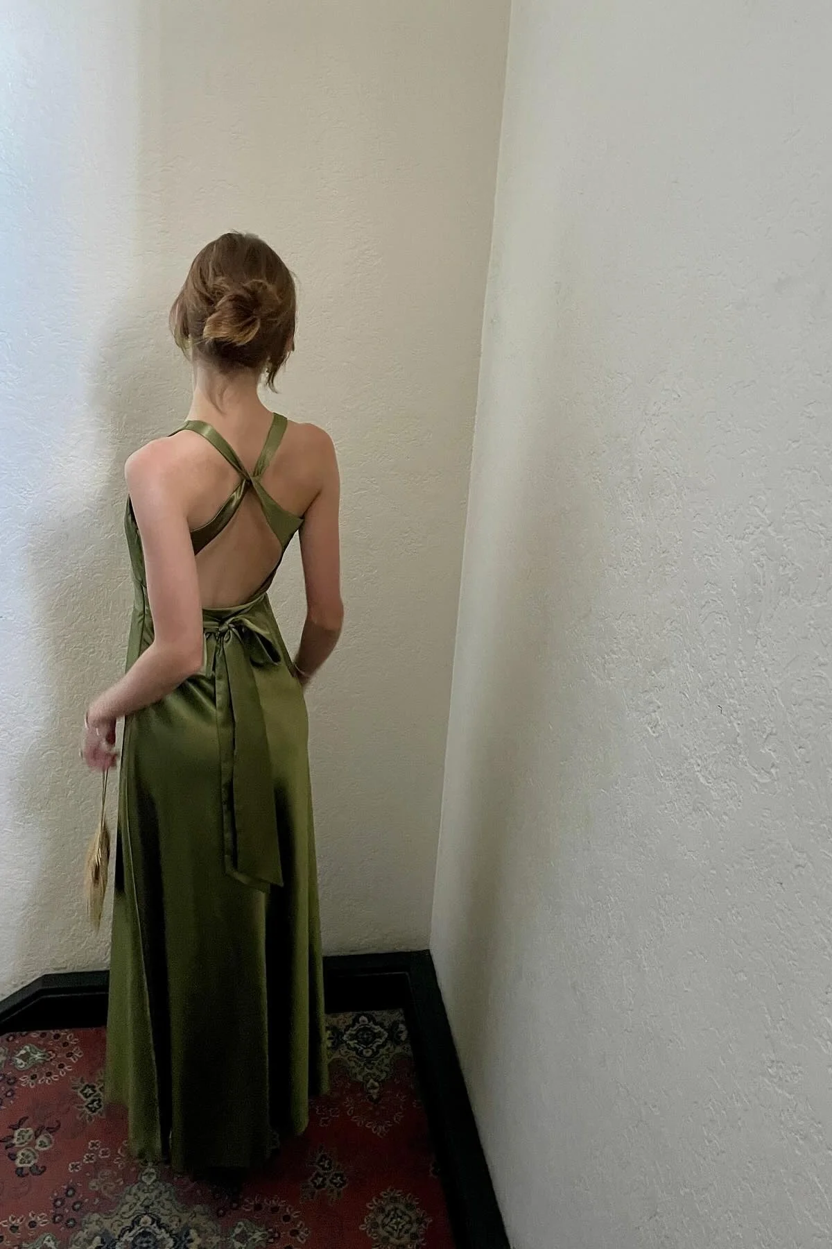 Stylish Sheath V Neck Green Long Party Dress with Open Back Bowknot - Image 32