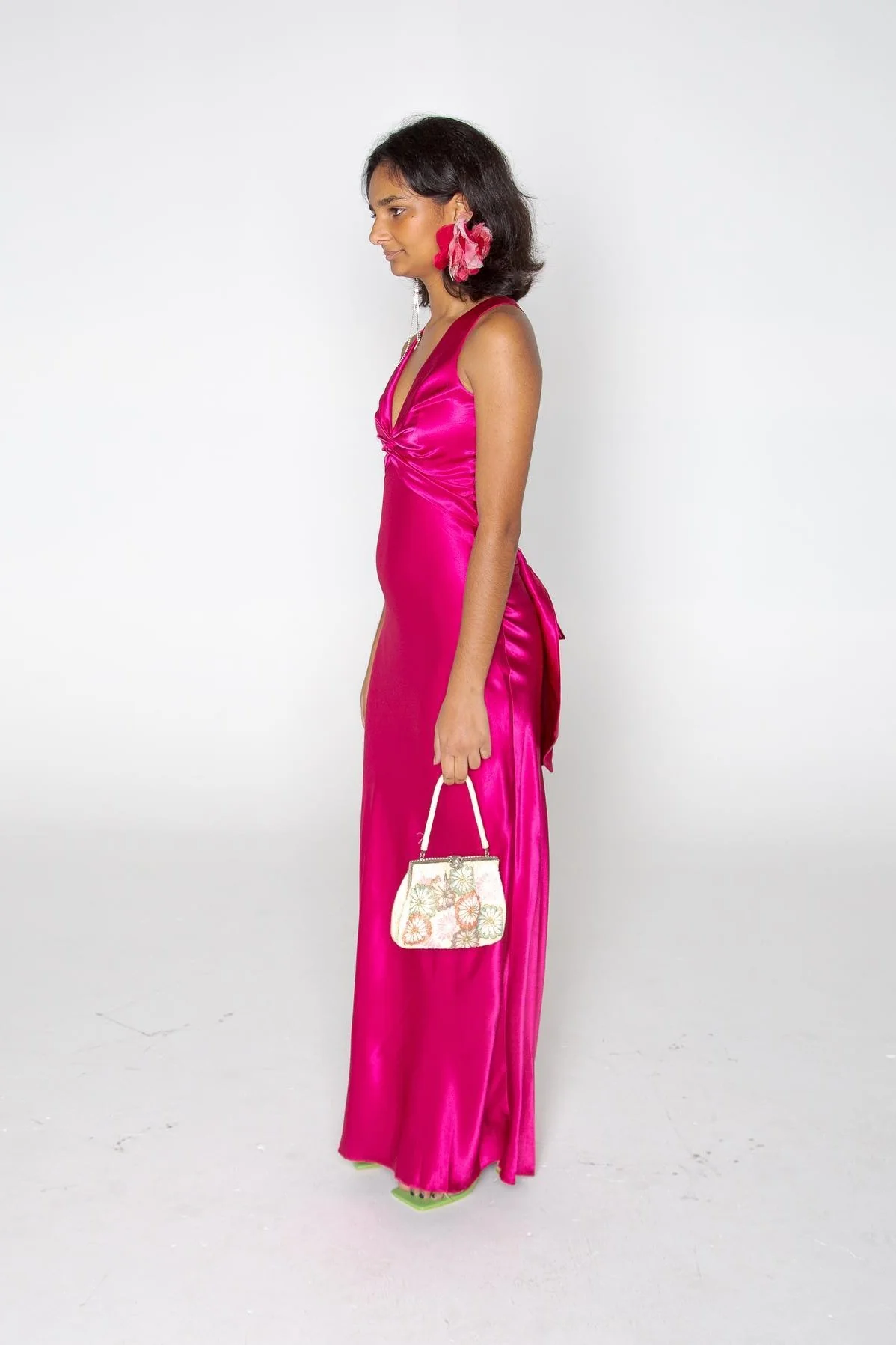 Stylish Sheath V Neck Green Long Party Dress with Open Back Bowknot - Image 45