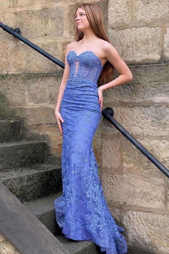 Backless Sequin Mermaid Prom Dress with Sweetheart Neckline and Delicate Appliques - Image 14