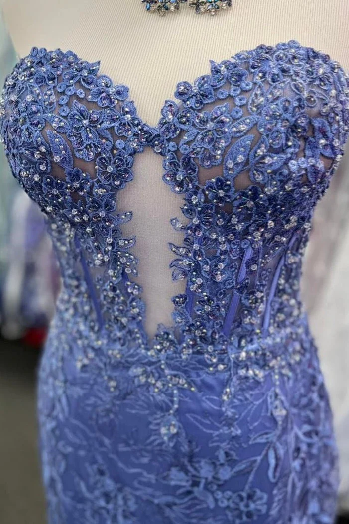 Backless Sequin Mermaid Prom Dress with Sweetheart Neckline and Delicate Appliques - Image 16