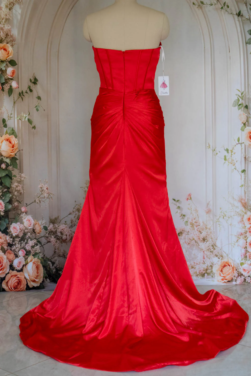 Mermaid Sweetheart Red Long Prom Dress with Split Front - Image 2