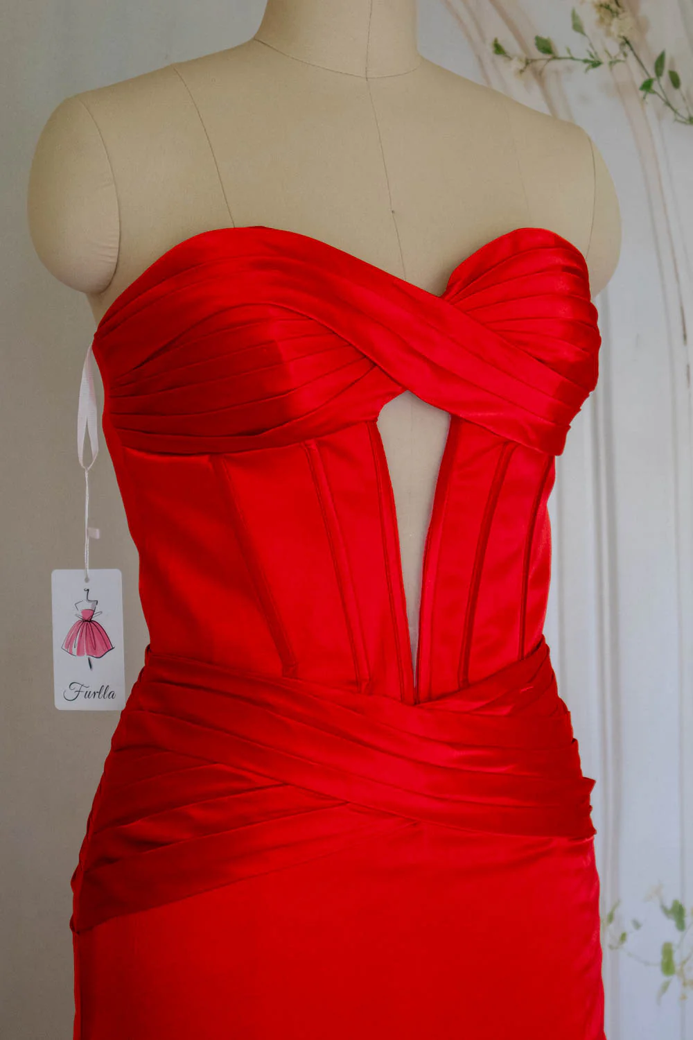 Mermaid Sweetheart Red Long Prom Dress with Split Front - Image 6