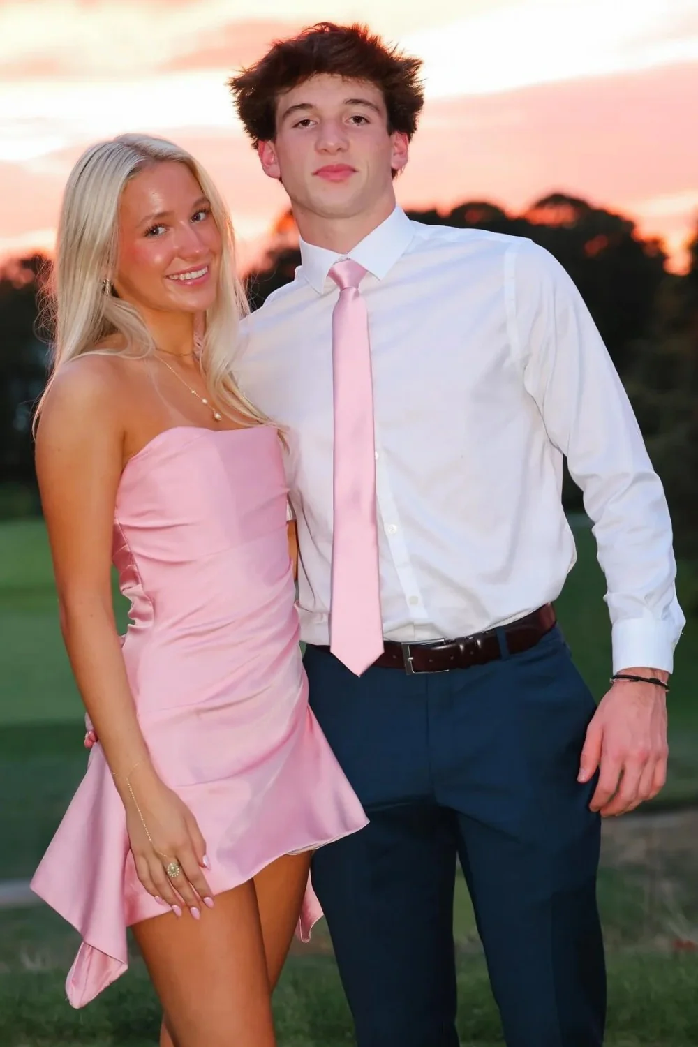 Pretty A Line Strapless Pink Satin Short Homecoming Dress - Image 3