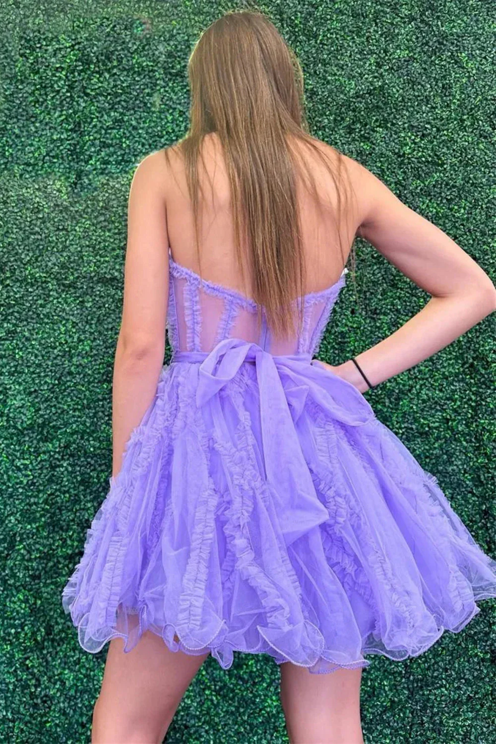 Pretty A Line Tulle Party Dress with Sweetheart Bodice and Layered Ruffles - Image 6