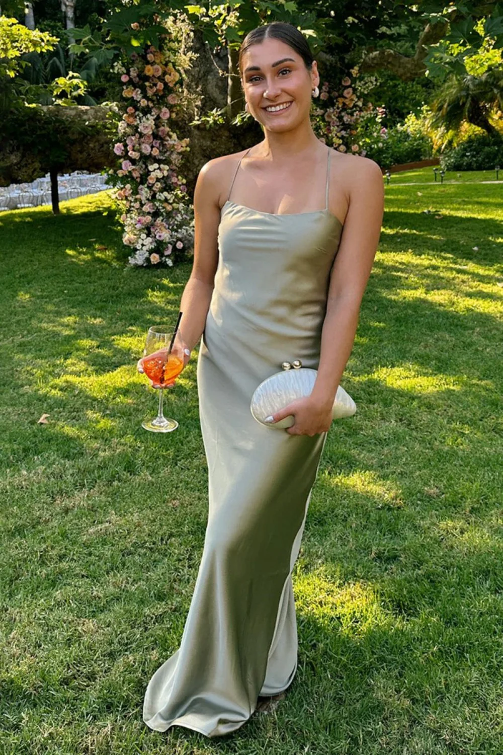 Stunning Sheath Spaghetti Straps Yellow Long Prom Dress with Criss Cross Back - Image 10