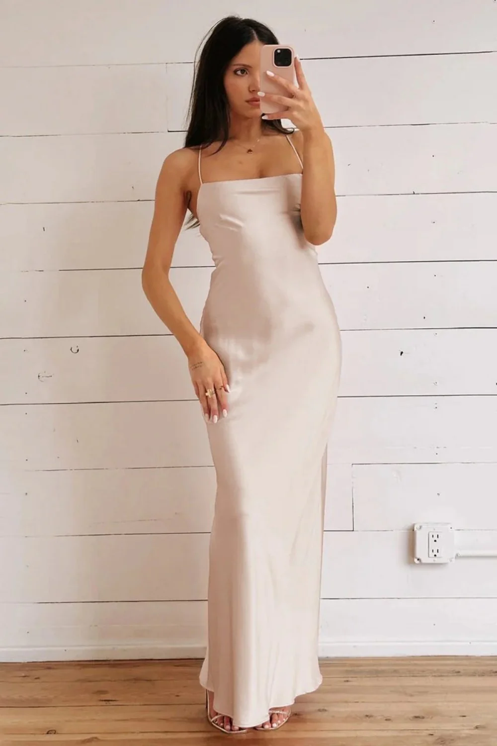 Stunning Sheath Spaghetti Straps Yellow Long Prom Dress with Criss Cross Back - Image 7