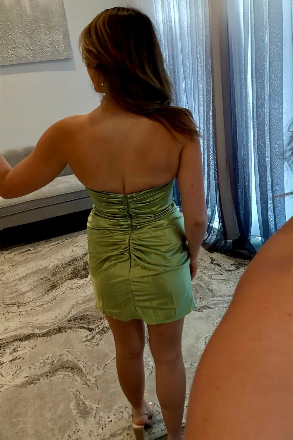 Stunning Strapless Cutout Short Tight Homecoming Dress with Ruched Detail - Image 12