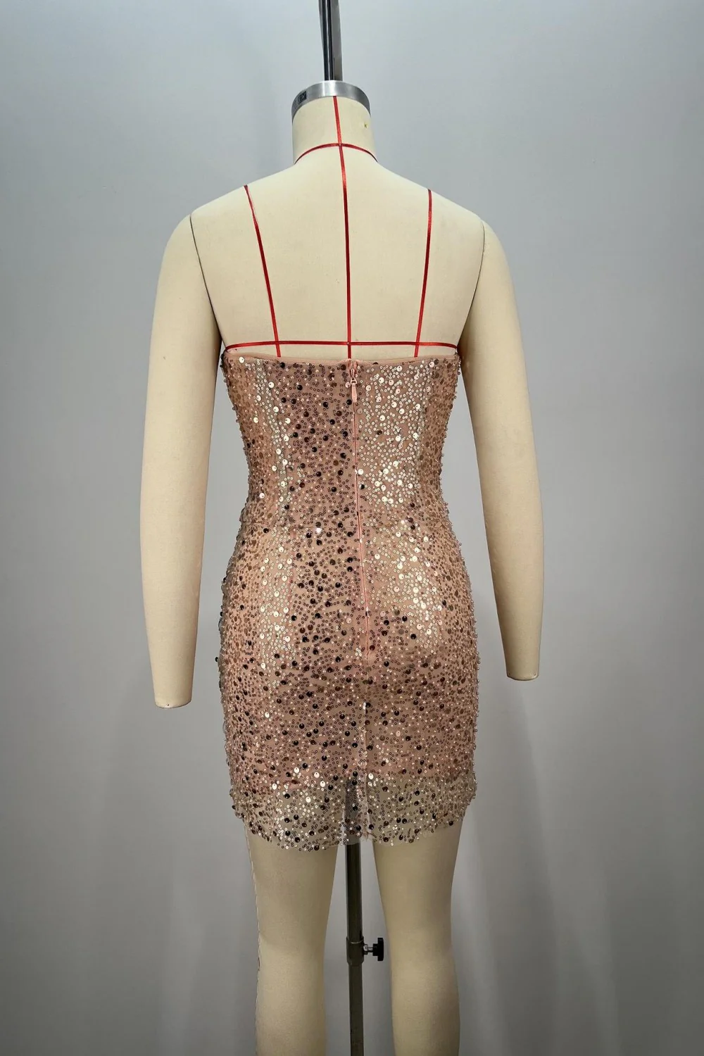 Stunning Strapless Rhinestone Corset Bodycon Homecoming Dress - Image 3