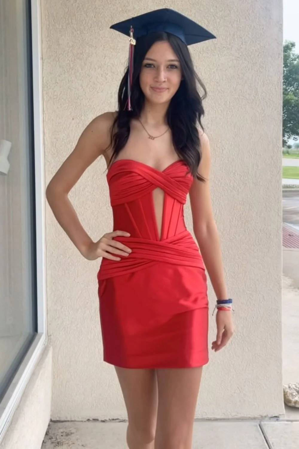 Stylish Turquoise Satin Sweetheart Neckline Short Tight Homecoming Dress - Image 7