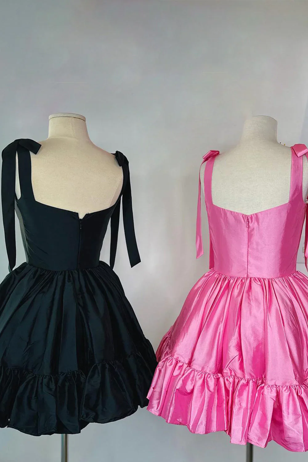 Sweet Satin Homecoming Dress with A-Line Silhouette and Ruffle Details - Image 9