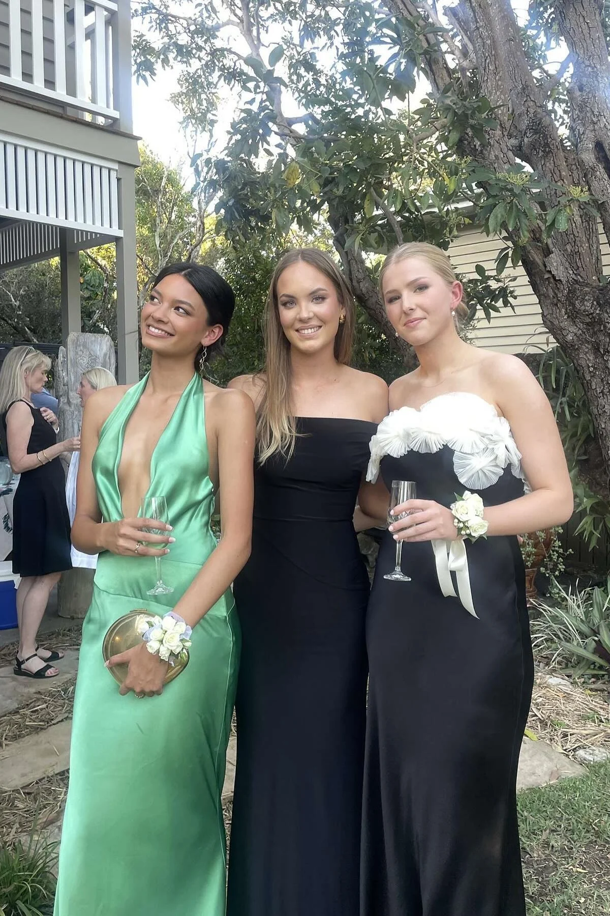 Trendy Sheath Halter Neck Green Long Party Dress with Backless - Image 4