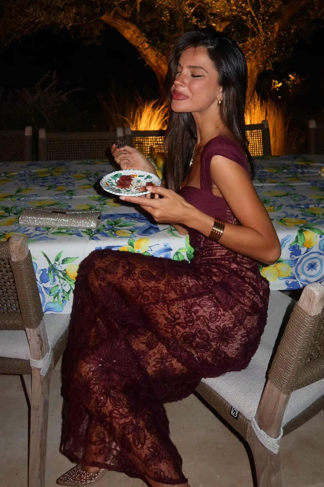 Trendy Mermaid Sweetheart Burgundy Long Party Dress with Lace - Image 6